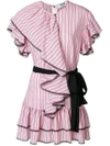 Msgm Ruffled Lace Trim Dress In Pink