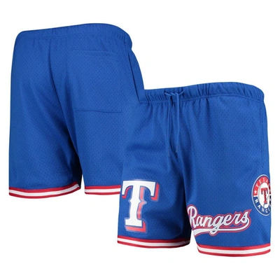 Pro Standard Royal Texas Rangers Logo Mesh Shorts