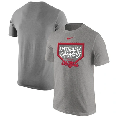Nike Baseball College World Series Champions T-shirt In Heathered Gray