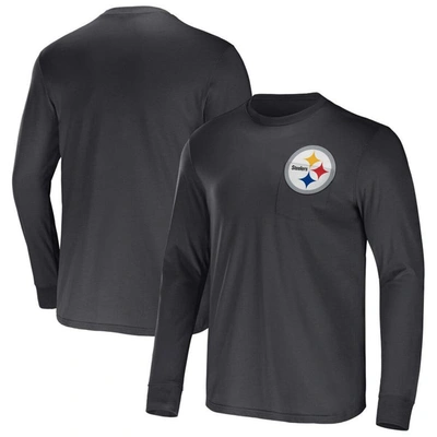 Nfl X Darius Rucker Collection By Fanatics Black Pittsburgh Steelers Team Long Sleeve T-shirt