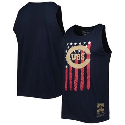Mitchell & Ness Navy Chicago Cubs Cooperstown Collection Stars And Stripes Tank Top