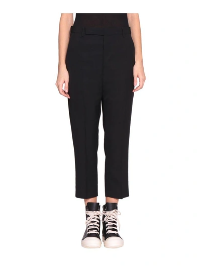 Rick Owens Easy Astaires Viscose And Wool Pants In Black