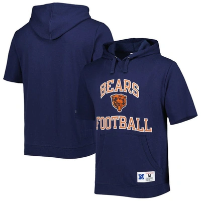 Mitchell & Ness Navy Chicago Bears Washed Short Sleeve Pullover Hoodie