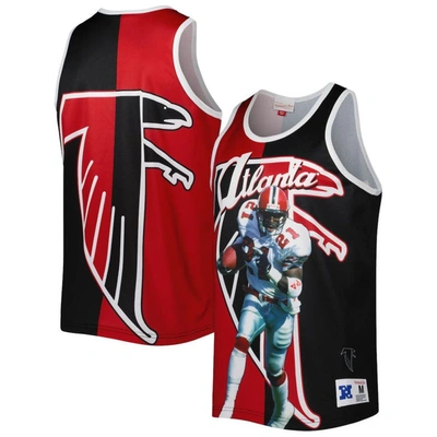 Mitchell & Ness Men's  Deion Sanders Red, Black Atlanta Falcons Retired Player Graphic Tank Top In Red,black