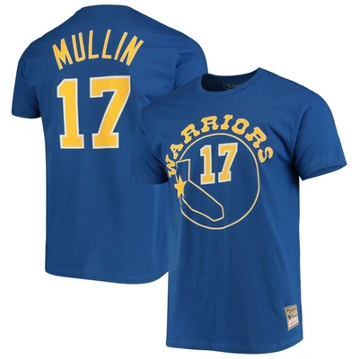 Mitchell & Ness Chris Mullin Royal Golden State Warriors Hardwood Classics Name & Number Team T-shir