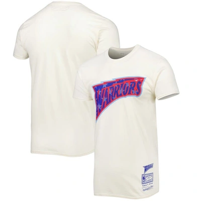 Mitchell & Ness Men's  Cream Golden State Warriors Hardwood Classics Americana Freedom T-shirt
