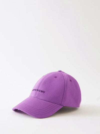 Givenchy 6p Logo-embroidered Canvas Baseball Cap In Lilac