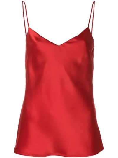 Galvan V-neck Slip Camisole In Red