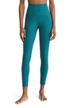 Beyond Yoga Caught In The Midi Space-dye High-waisted Legging In Dark Green
