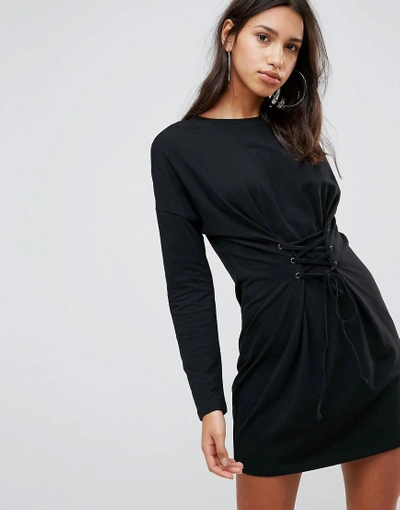 Minkpink Corset Sweat Dress - Black