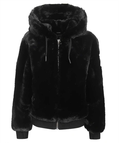 Moose Knuckles Portland Bunny - Faux Fur Sweatshirt In Black