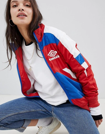 Umbro Retro Sporty Zip Front Tracksuit Jacket With Color Block - Multi
