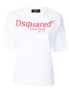 Dsquared2 Logo Print Cotton Jersey T-shirt In White