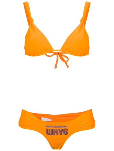 Amir Slama South American Wave Bikini Set In Laranja