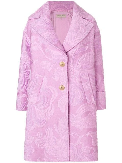 Emilio Pucci Jacquard Coat In Pink