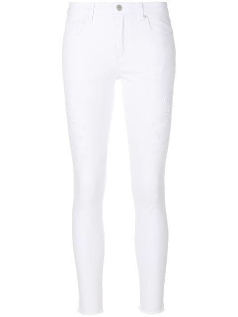 Steffen Schraut Flocked Floral Detail Jeans In 01 White | ModeSens
