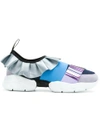 Pucci Metallic Ruffle Sneakers In Blue