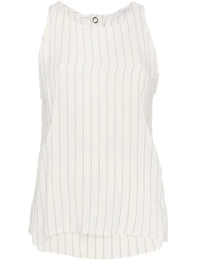 Lot78 Striped Sleeveless Top In White