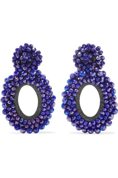 Bibi Marini Primrose Bead And Silk Earrings In Violet