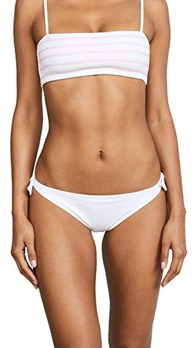 Kisuii Side Tie Bottoms In White/pink