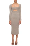 Simkhai Danika Marled Midi Dress In Nougat Multi