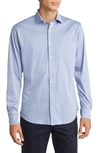 Alton Lane Walker Seasonal Knit Button-up Shirt In Dusty Blue Arrow