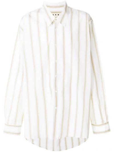 Marni Shrunken-fit Striped-cotton Shirt In 1335s