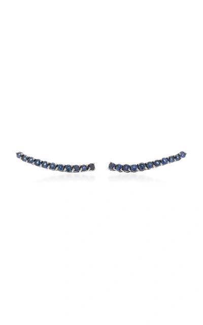 Jack Vartanian Women's 18k White Gold And Black Rhodium Sapphire Earrings In Blue