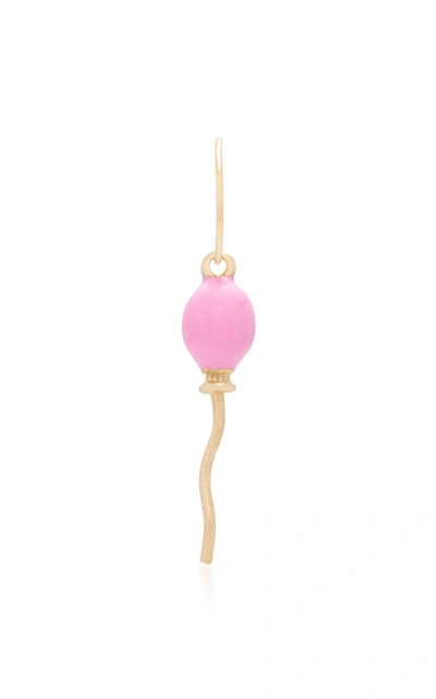 Pili Restrepo Piliboom 10k Gold Enamel Single Earring In Pink