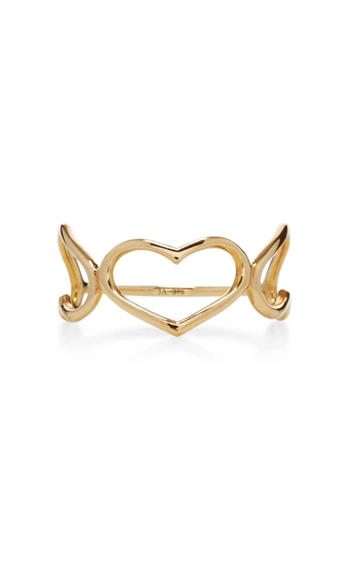 Jordan Askill Yellow Gold Triple Heart Ring