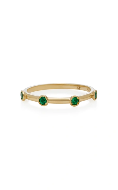 Octavia Elizabeth 18k Gold Emerald Ring In Green