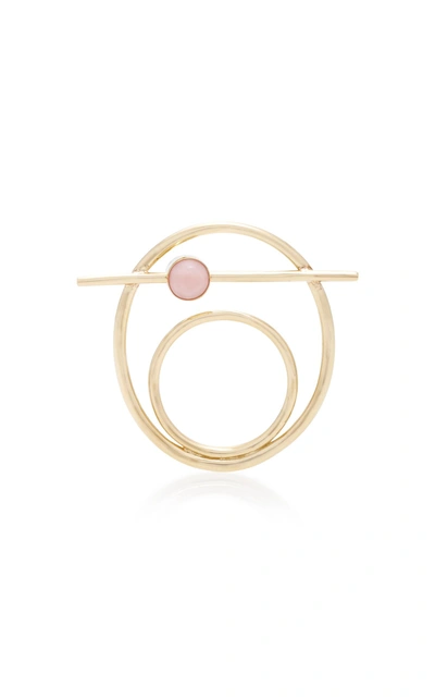 Pili Restrepo Suno 10k Gold Pink Opal And Cabachon Ring