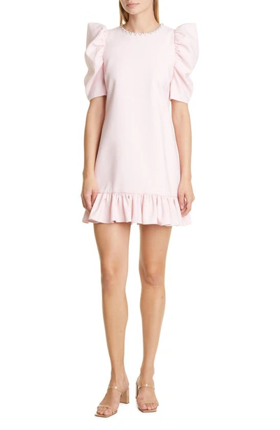 Likely Rosie Crystal Embellished Puff Sleeve Shift Dress In Rose Shadow