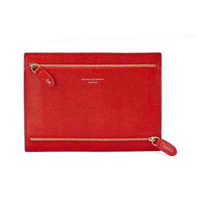 Aspinal Of London Leather Currency Wallet In Red