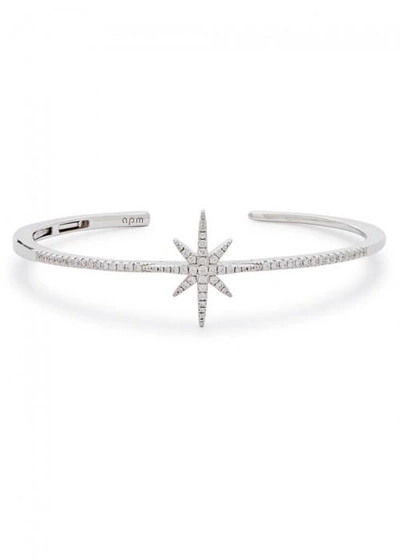 Apm Monaco Meteorites Crystal-embellished Star Cuff In Silver