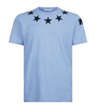 Givenchy Star-print Heathered T-shirt, Light Blue In Lt Blue | ModeSens