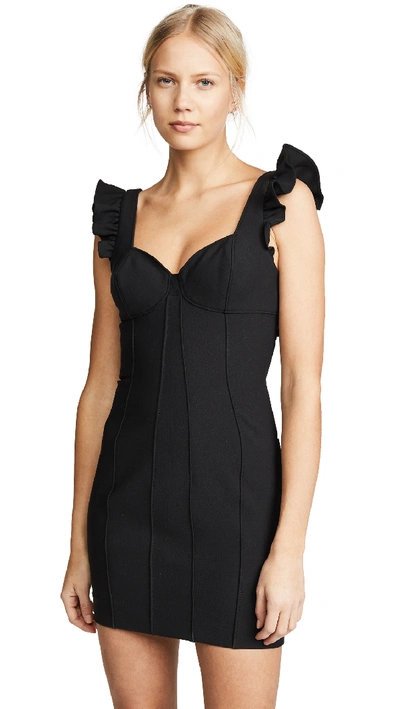 Cinq À Sept Jolie Mathis Sweetheart-neck Seamed Mini Cocktail Dress In Black