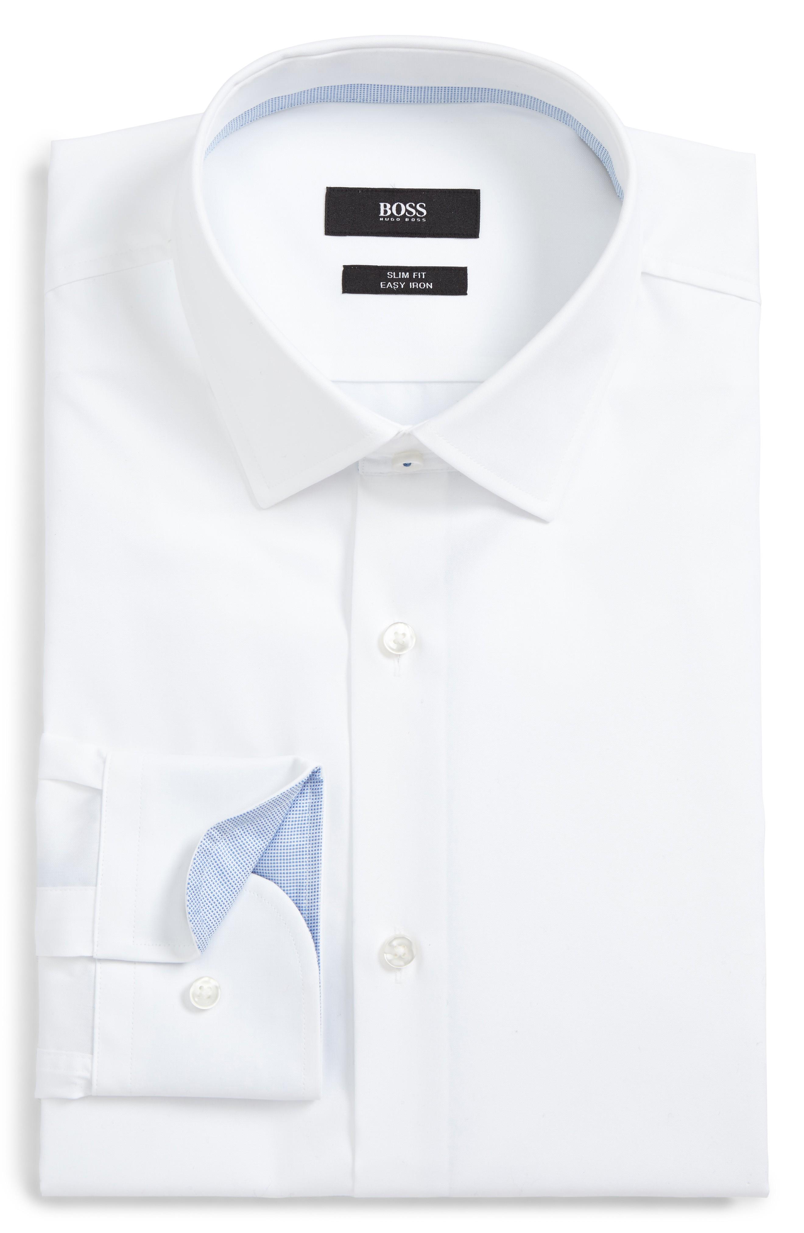 hugo boss slim fit white dress shirt