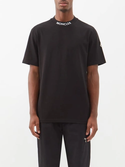 Moncler Logo-print Cotton-jersey T-shirt In Black