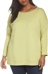 Eileen Fisher Stretch Jersey Sweatshirt Top, Plus Size In Green