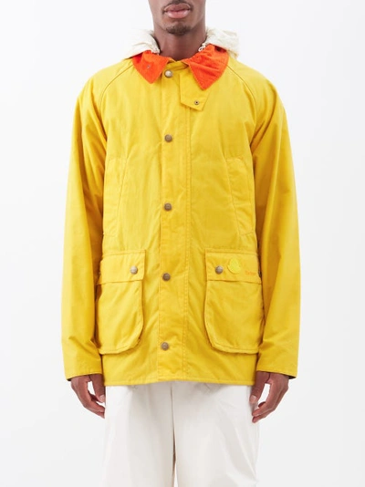 Moncler X Barbour Wight Waxed-cotton Jacket In Yellow