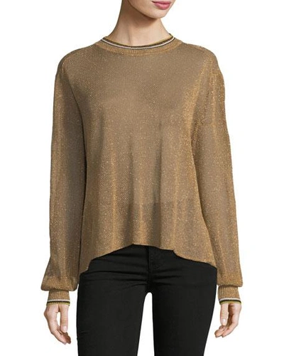 Giada Forte Crewneck Lurex&reg; Oversized Sweater In Gold
