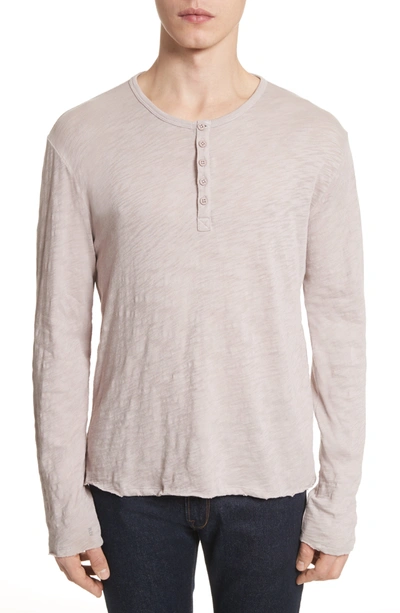 Atm Anthony Thomas Melillo Raw Edge Henley In Dusty Mauve