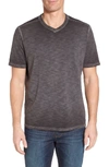 Tommy Bahama Suncoast Shores Long Sleeve V-neck T-shirt In Coal