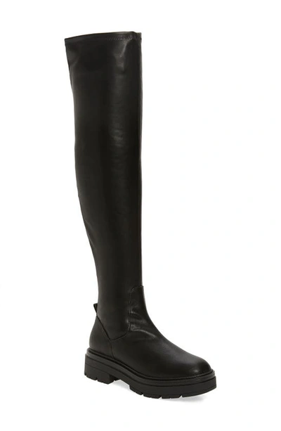Steve Madden Women's Industry Over-the-knee Lug-sole Boots In Black