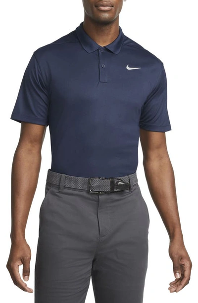 Nike Dri-fit Victory Golf Polo In Obsidian/ White