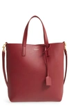 Saint Laurent Toy Shopping Leather Tote In Bordeaux