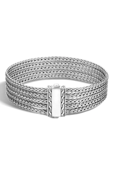 John Hardy 'classic Chain' Five Row Bracelet In Silver