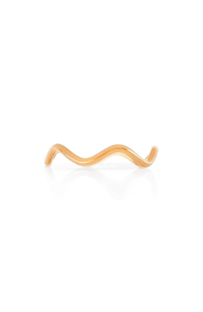 Sabine Getty Baby Memphis Wave Band Ring In Rose Gold
