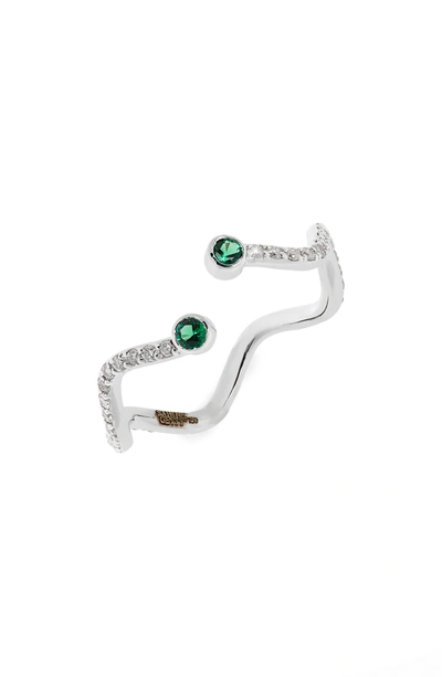 Sabine Getty Baby Memphis Wiggly Snake Ring In White Gold Diamond